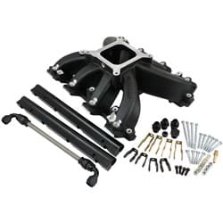 GM LS CARBY INTAKE MANIFOLD RECTANGLE HI RISE EFI LS3 BLACK Aeroflow - AF6250-6001
