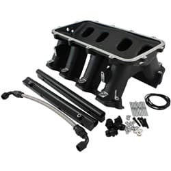 HI RISE EFI GM LS BASE INTAKE MODULAR MANIFOLD RECTANGLE PORT BLACK AF 6279-6004