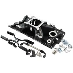 SBC EFI AIR GAP INTAKE MANIFOLSINGLE PLANE CHEV 350 BLACK