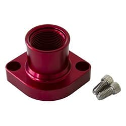 BILLET THERMOSTAT HOUSING RED FORD 351C STRAIGHT UP CLEVELAN-16ORB Aeroflow - AF 64-2021R
