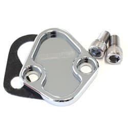 BILLET FUEL PUMP BLOCK OFF CHROME CHRY BBF SBF BBC