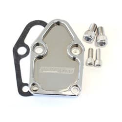 BILLET FUEL PUMP BLOCK OFF PLATE CHROME SUITS SBC