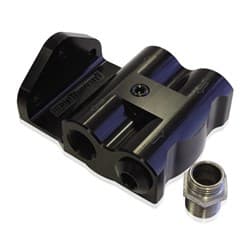 BILLET REMOTE OIL FILTER MOUNTBLACK, -8 ORB FEMALE PORTS