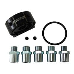 billet sandwich adapter -8ORB ports 2 x 1/8"
