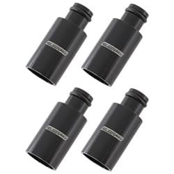INJECTOR ADAPTER LONG 14MM TO 11MM FUEL RAIL 4 PACK BLACK