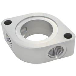 CHEV THERMOSTAT WATER NECK SPACER WITH 2 X -8ORB AUX PORT