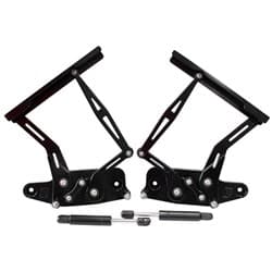 BILLET BONNET HINGE KIT BLACK HOLDEN HK - HT - HG