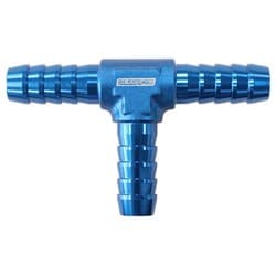 ALUMINIUM T PIECE 6MM / 1/4" BLUE TEE VACUUM SILICONE HOSE