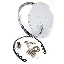 SB CHEV 350 V6 2 PIECE TIMING COVER KIT BILLET CHROME