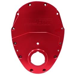 SB CHEV 350 V6 2 PIECE TIMING COVER KIT BILLET RED