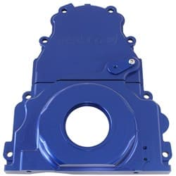HOLDEN CHEV LS BILLET 2 PIECETIMING COVER BLUE ANODISED
