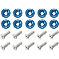 BILLET DRESS UP FENDER BOLT 10PACK M6 x 1.00 UHL 20MM BLUE