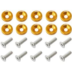 BILLET DRESS UP FENDER BOLT 10PACK M6 x 1.00 UHL 20MM GOLD