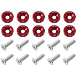 BILLET DRESS UP / FENDER BOLT 10 PACK 5/16 UNC UHL 25MM RED