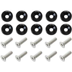 BILLET DRESS UP FENDER BOLT 10PACK M8 x 1.25mm UHL 20MM BLACK Aeroflow - AF 64-4374BLK