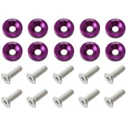 BILLET DRESS UP FENDER BOLT 10PACK M8 x 1.25mm UHL 20MM PURPLE Aeroflow - AF 64-4374PU