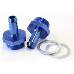 HOLLEY INLET FITTING 3/8" BARBBLUE 7/8" X 20 TO 3/8" BARB