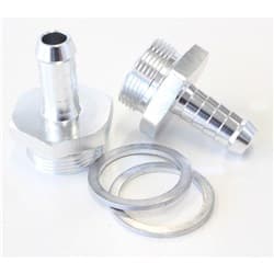 HOLLEY INLET FITTING 3/8" BARBSILVER 7/8" X 20 TO 3/8" BARB