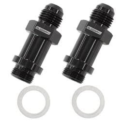 BG / DEMON INLET FITTING -6AN BLACK 9/16" X 24 TO -6AN LONG