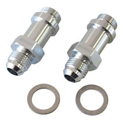 BG / DEMON INLET FITTING -6AN SILVER 9/16" X 24 TO -6AN LONG