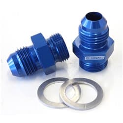 BG / DEMON INLET FITTING -6AN BLUE 9/16" X 24 TO -6AN SHORT