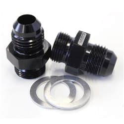 BG / DEMON INLET FITTING -6AN BLACK 9/16" X 24 TO -6AN SHORT