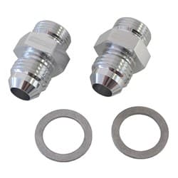 BG / DEMON INLET FITTING -6AN SILVER 9/16" X 24 TO -6AN SHOR