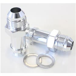 BG / DEMON INLET FITTING -8AN SILVER 9/16" 45MM LONG TO -8AN