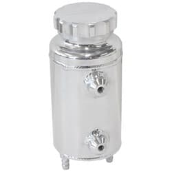 UNIVERSAL RADIATOR OVERFLOW TANK 8" X 3.5" -4 ORB POLISHED
