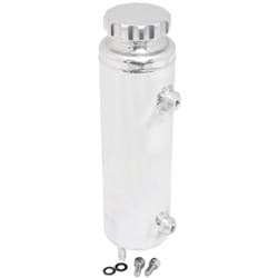 UNIVERSAL RADIATOR OVERFLOW TANK 12" x 3.5" -4ORB POLISHED