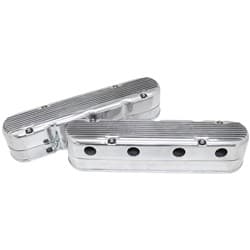 GM LS 2 PIECE VALVE COVERS CAST TALL RETRO FINNED POLISHE
