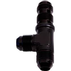 MALE -6AN TEE BULKHEAD ON RUN BLACK MALE -6AN, NUT SEPERATE