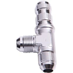 MALE -10AN TEE BULKHEAD ON RUNSILVER MALE -10AN,NUT SEPERATE