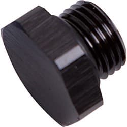 ORB HEX PORT PLUG -4AN BLACK FINISH