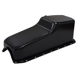 STEEL STOCK OIL PAN SBC BLACK LH/SIDE DIPSTICK REAR SUMP