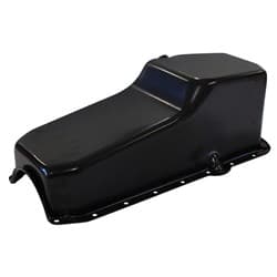 STEEL STOCK OIL PAN SBC BLACK RH/SIDE DIPSTICK REAR SUMP