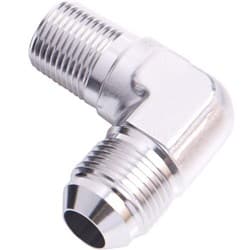 MALE 90 DEG 3/4" NPT TO -12AN SILVER MALE NPT TO AN 90 DEG
