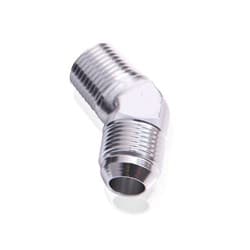 MALE 45 DEG 1/8" NPT TO -6AN SILVER MALE NPT TO AN 45 DEG