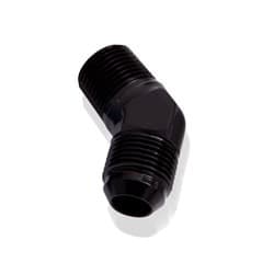 MALE 45 DEG 1/4" NPT TO -8AN BLACK MALE NPT TO AN 45 DEG