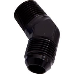 MALE 45 DEG 3/8" NPT TO -8AN BLACK MALE NPT TO AN 45 DEG