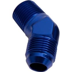 MALE 45 DEG 3/4" NPT TO -12AN BLUE MALE NPT TO AN 45 DEG