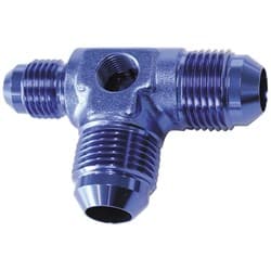 MALE FLARE TEE -8AN X 2 90 DEGAND 1 X -6AN 1/8 PORT 2 SIDES
