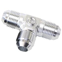 MALE FLARE TEE -6AN WITH 1/8" PORT SILVER ALL SIDES MALE AN