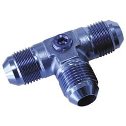 MALE FLARE TEE -8AN WITH 1/8" PORT BLUE ALL SIDES MALE AN