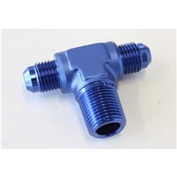 TEE -6AN WITH 3/8" NPT ON SIDEBLUE AN TEE WITH NPT ON SIDE