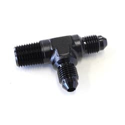 TEE -4AN WITH 1/4" NPT ON RUN BLACK AN TEE WITH NPT ON RUN