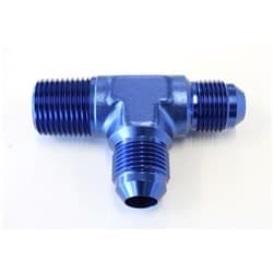 TEE -8AN WITH 1/2" NPT ON RUN BLUE AN TEE WITH NPT ON RUN