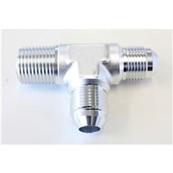 TEE -8AN WITH 1/2" NPT ON RUN SILVER AN TEE WITH NPT ON RUN