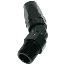 Male 3/4 NPT 45 Deg to -12 Hose Black