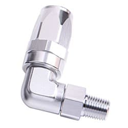 MALE 1/2" NPT 90 DEG TO -12AN SILVER FULL SWIVEL 90 DEG